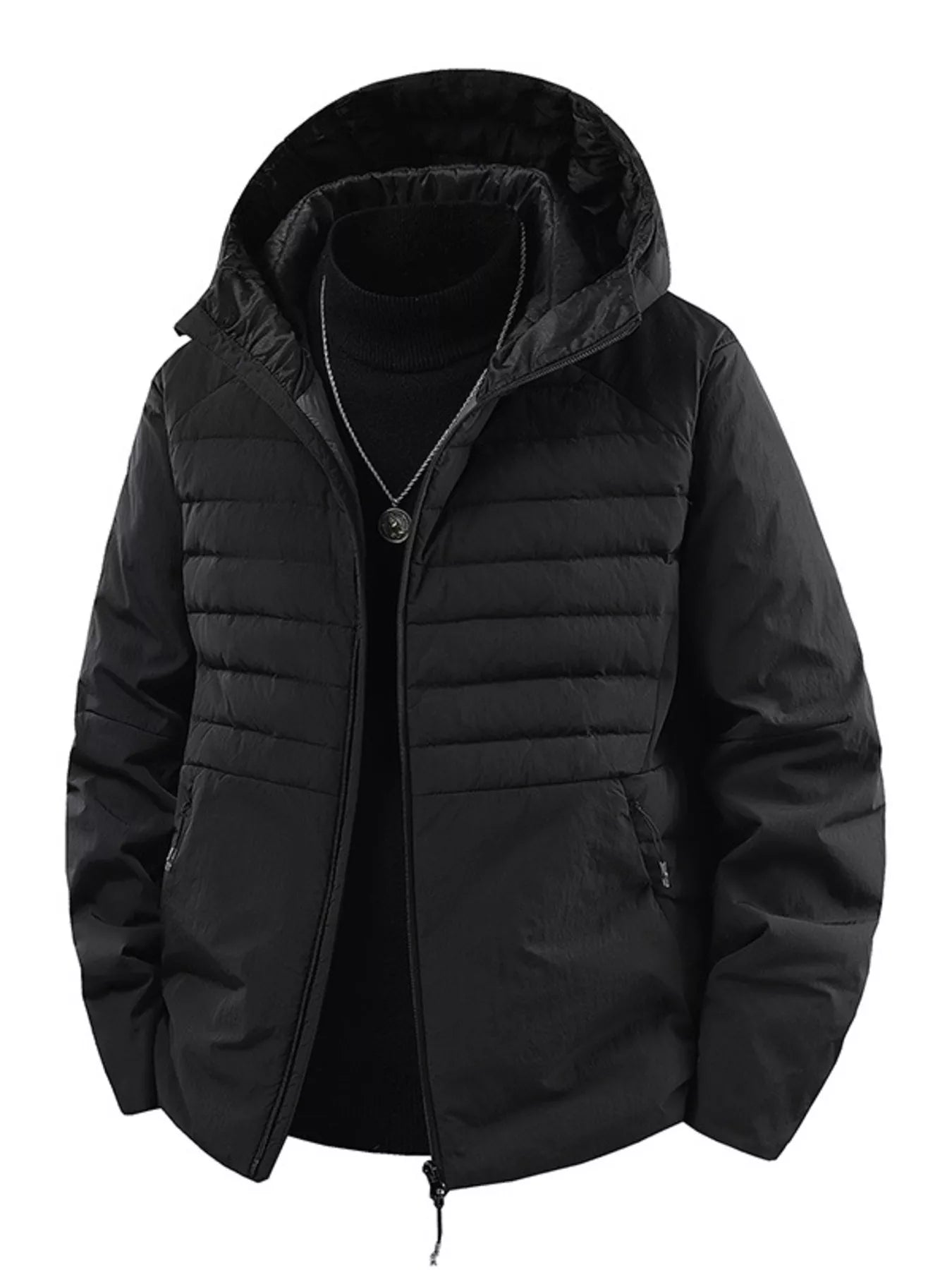 Men's Plus Size Lightweight Hooded Puffer Jacket – Mejame