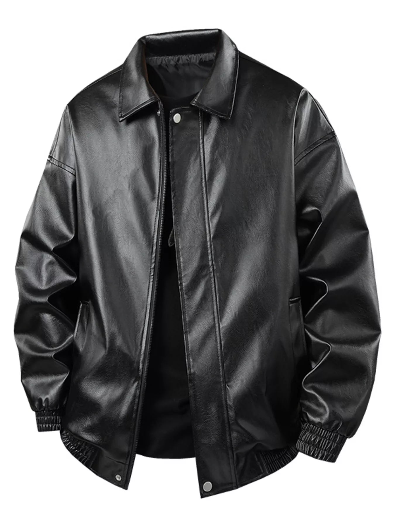 Men's Plus Size Zip Up Leather Jacket – Mejame
