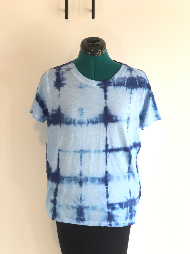 Indigo Shibori Tie-Dyed T-Shirt