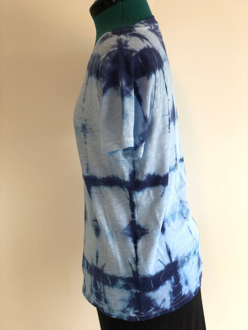Indigo Shibori Tie-Dyed T-Shirt
