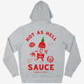 Vintage Hot As Hell Sauce Grey Unisex Graphic Hoodie