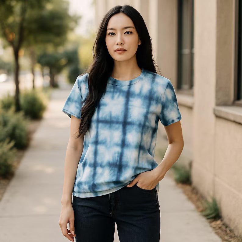 Indigo Shibori Tie-Dyed T-Shirt