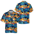 Tropical Sunset Hawaiian Shirt with Pocket | Unisex Aloha Button-Down Shirt & Beach Vacation Casual Top