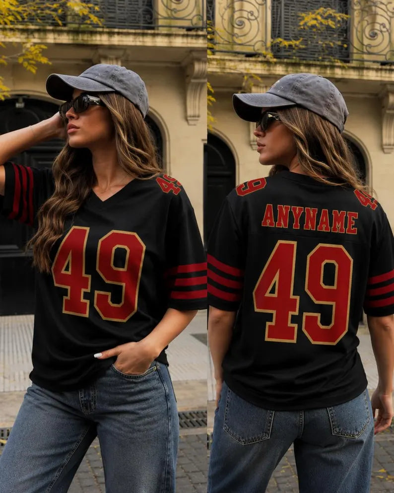Custom Football Jersey Unisex Top | Personalised Name & Number Team Shirt & Breathable Sports Fan Apparel