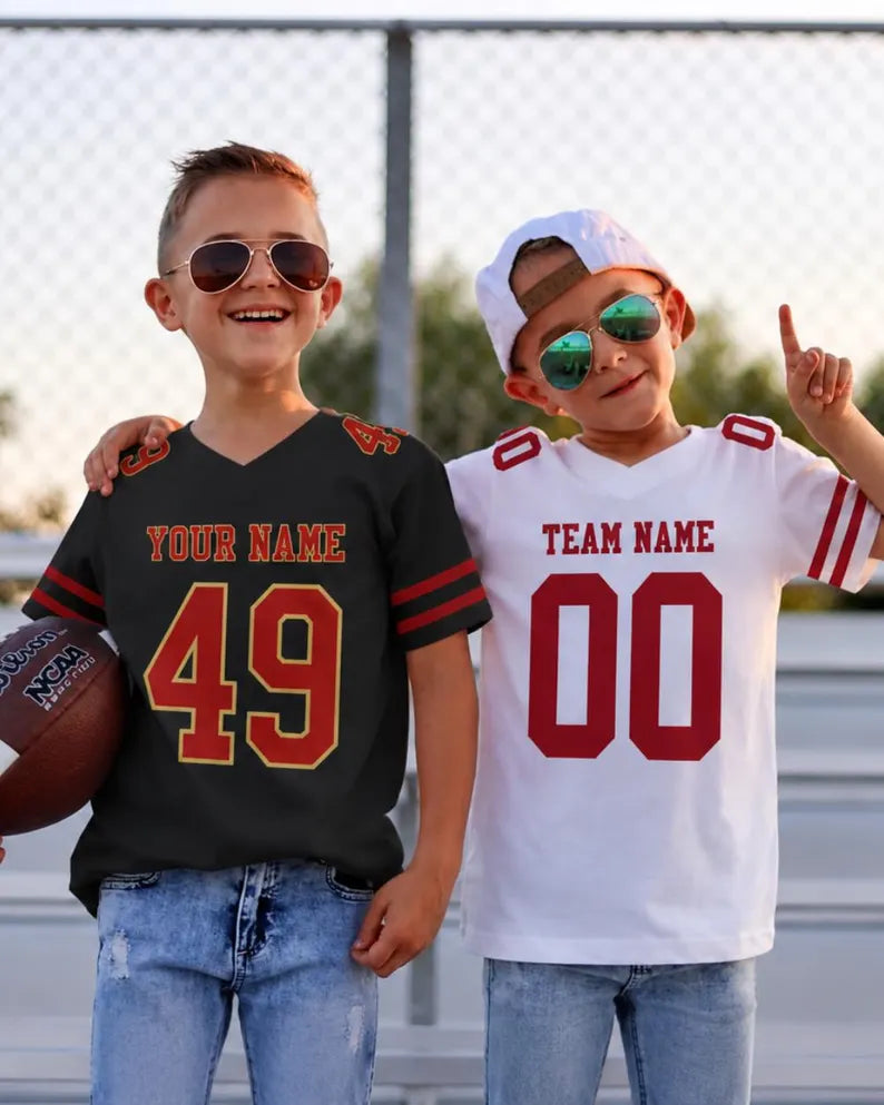 Custom Football Jersey Unisex Top | Personalised Name & Number Team Shirt & Breathable Sports Fan Apparel