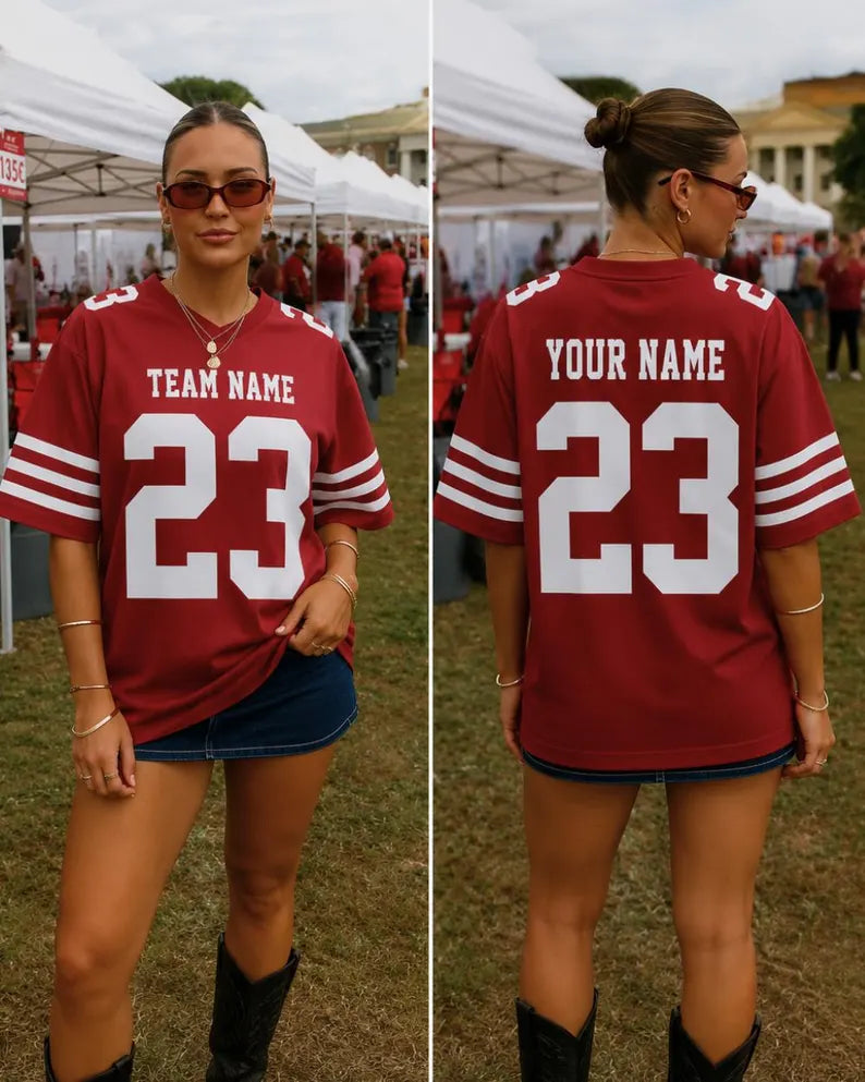 Custom Football Jersey Unisex Top | Personalised Name & Number Team Shirt & Breathable Sports Fan Apparel