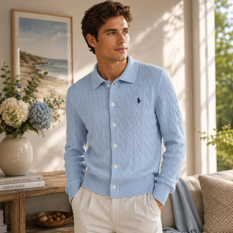 Men's Business Casual Printed Polo Shirt | Breathable Short Sleeve Golf Top